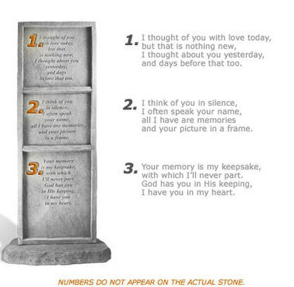 I Thought Of You - Obelisk Totem Sculpture Memorial Loved One Stone